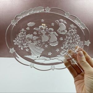 Mikasa Crystal Angels Christmas Serving Dish